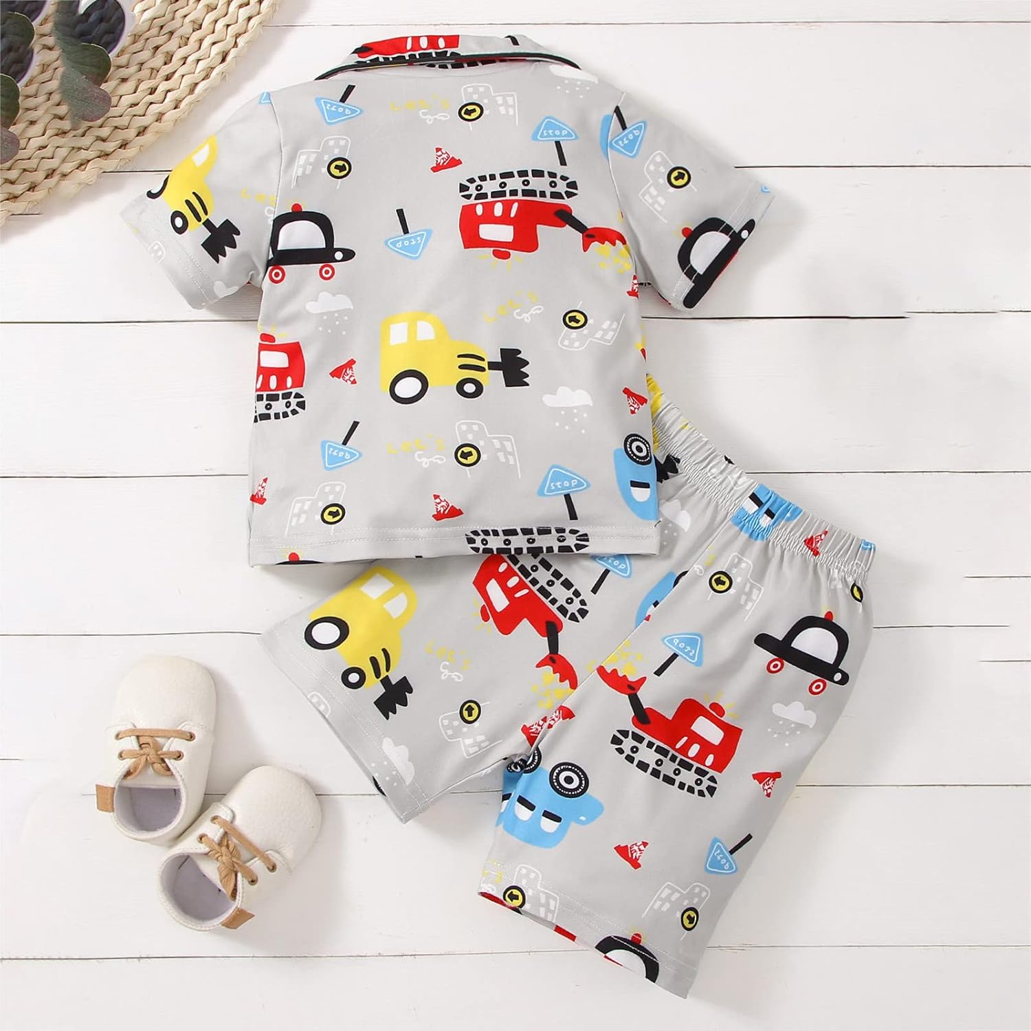 Soft Machine Washable Dinosaur Pajamas for Toddlers Kids