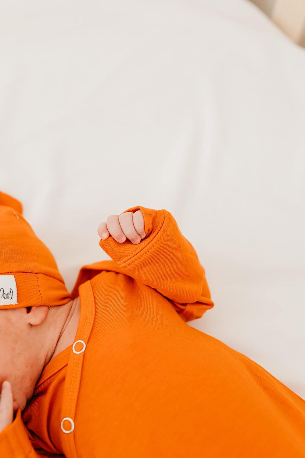 Copper Pearl Knotted Newborn Sleepers for Boys Girls