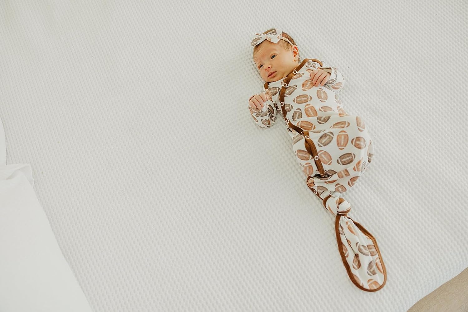 Copper Pearl Baby Gown - Knotted Newborn Sleepers for Baby Boy Girl