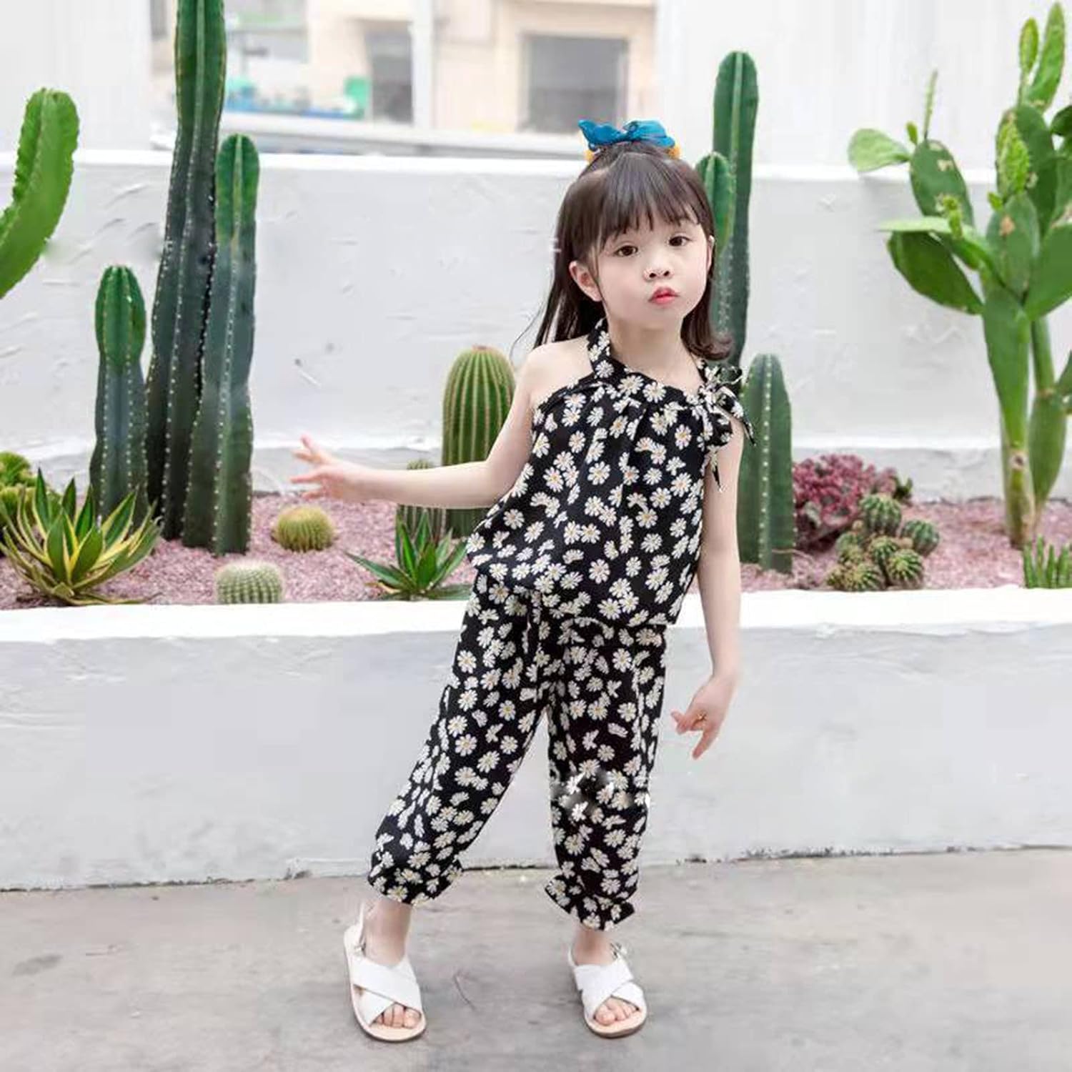 AMIMOJY Toddler Girl Floral Print Suit Set