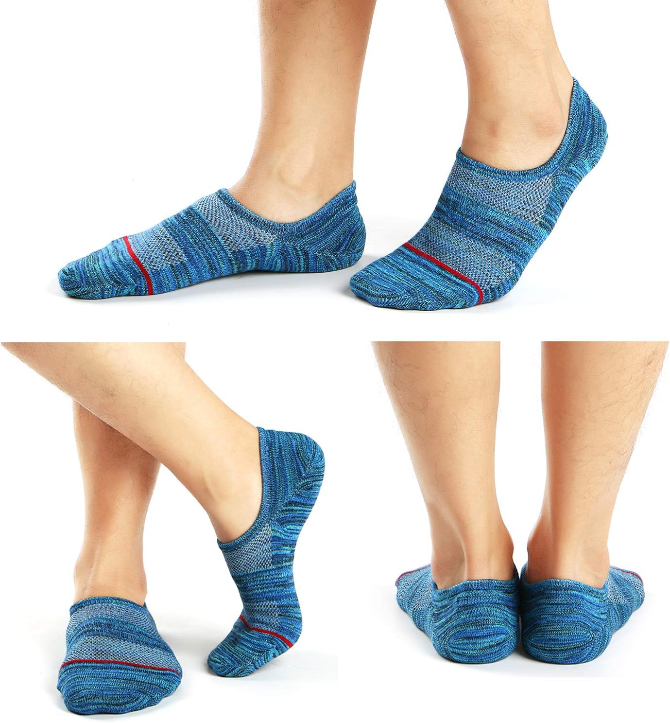 MotteeZconia No-Slide No-See Socks for Men ML 6 Pairs