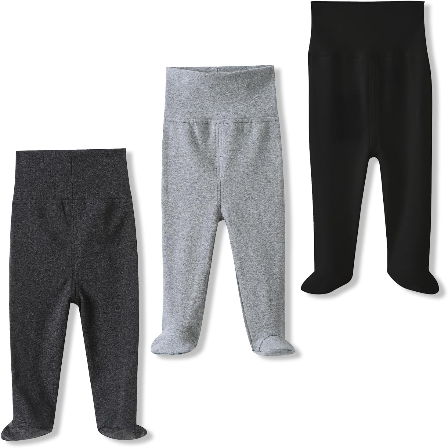 ACESTAR Newborn Baby Boys Girls Cotton High Waist Leggings 0-12 Months