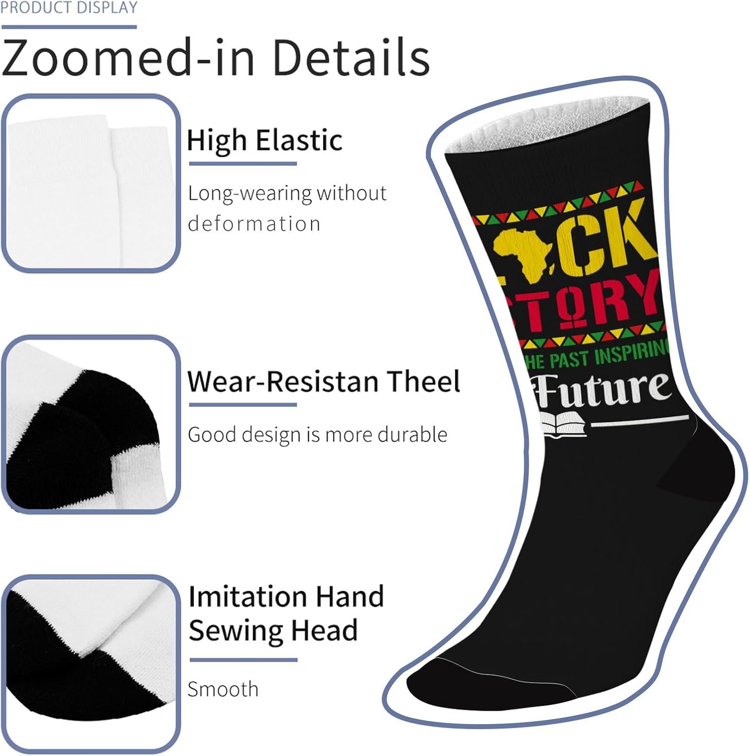 Fun Novelty Socks for Men Women Black History Month