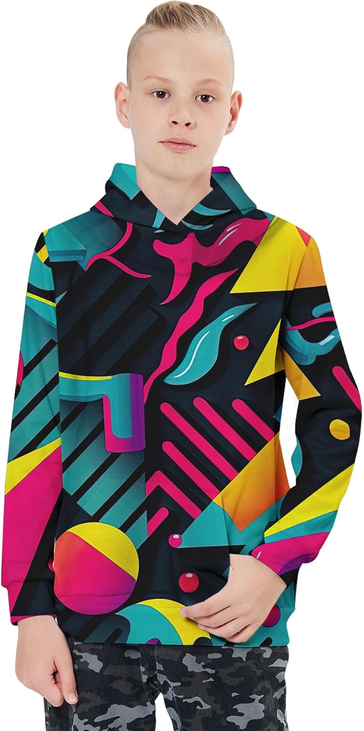 Goodstoworld Boys Girls Warm Fleece Hoodie - 3D Graphic Print Ages 5-16