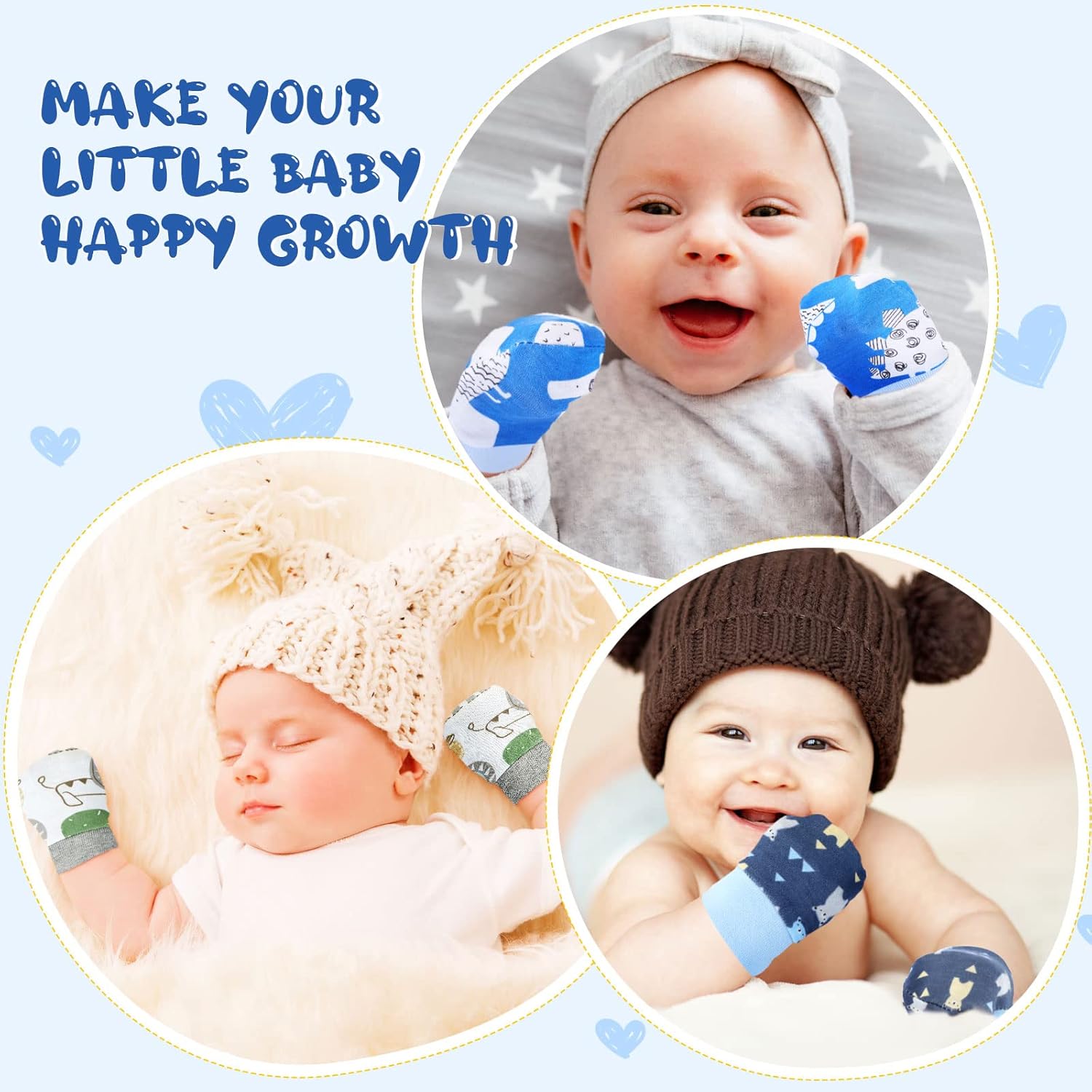 12 Pairs Newborn Baby Mittens