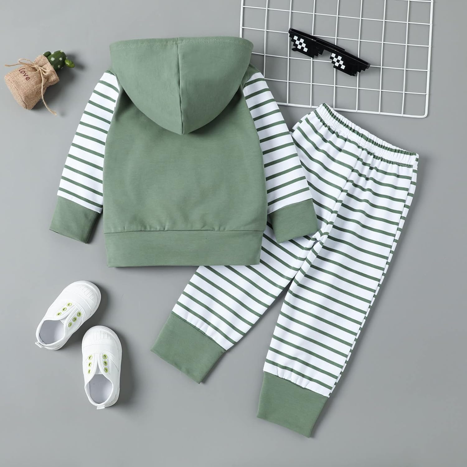 Boys Gift Set Autumn Striped Pullover Pants for Babies