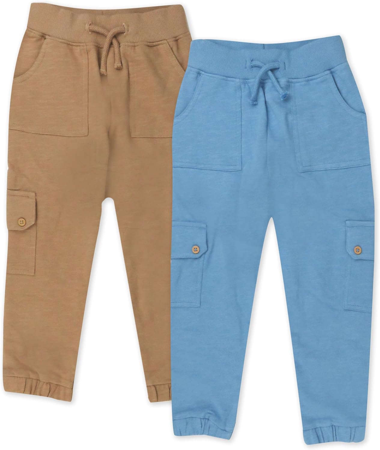 HonestBaby 2-Pack Organic Cotton Cargo Pants for Baby Toddler