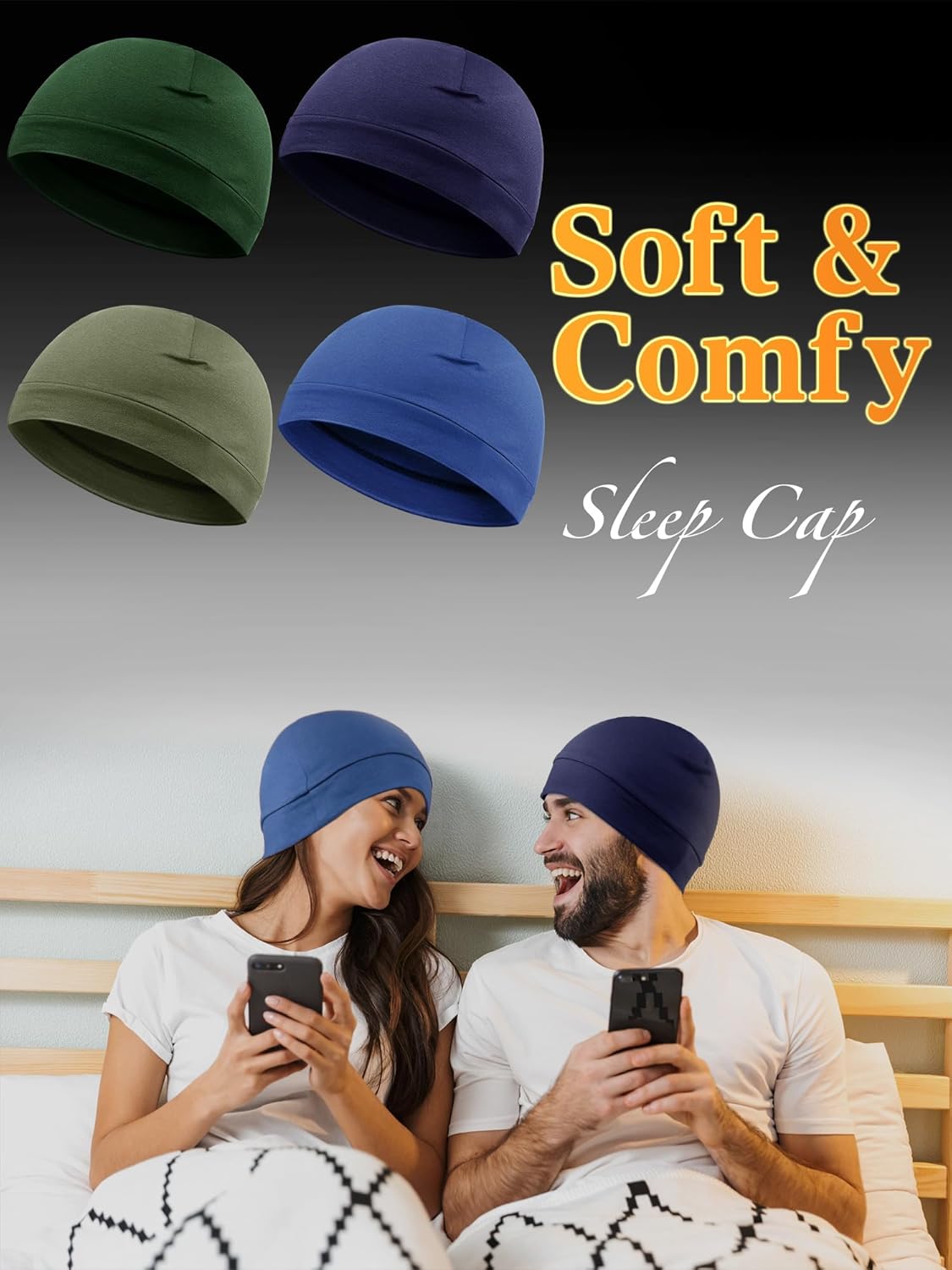 Syhood 4-Piece Skull Hats Men Women Kids Stretchy Comfy