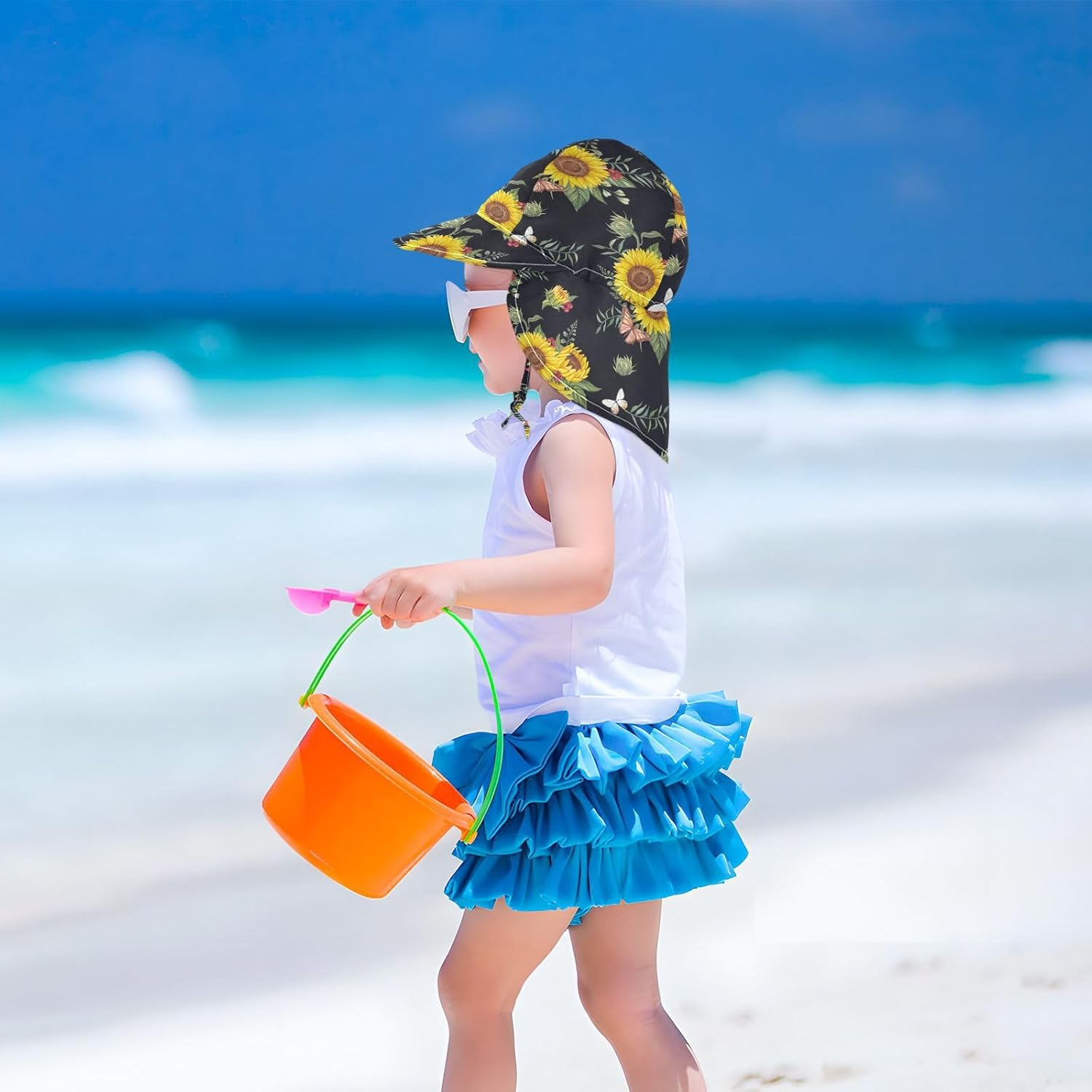 Adjustable Toddler Sun Hat for 2-4T with Sun Protection