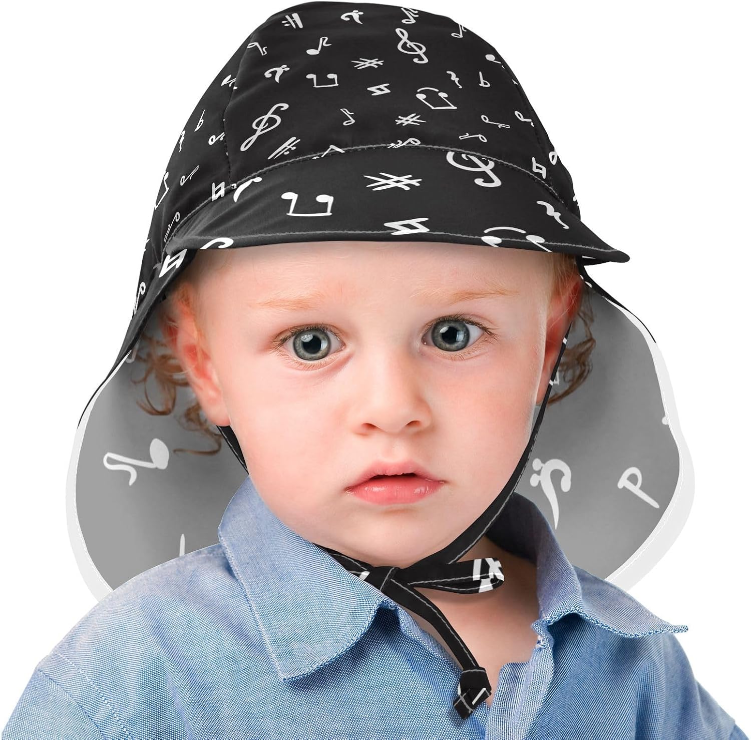 Adjustable Toddler Sun Hat with Built-In Protection for Kids 2T-4T