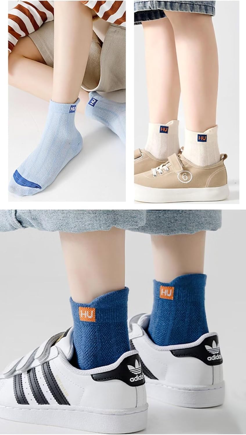 Kids Cotton Socks for Boys Girls - Ankle Socks with Fashion Design