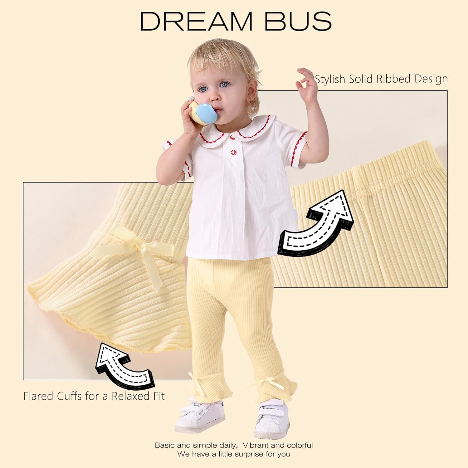 DREAM BUS 5 Pack Baby Pants Toddler