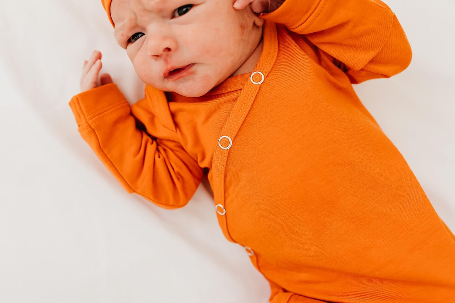 Copper Pearl Knotted Newborn Sleepers for Boys Girls