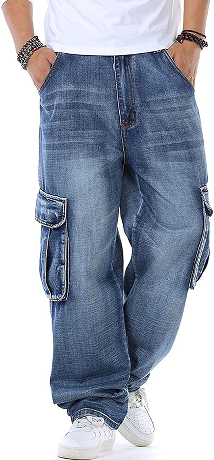 Mens Denim Cargo Pants