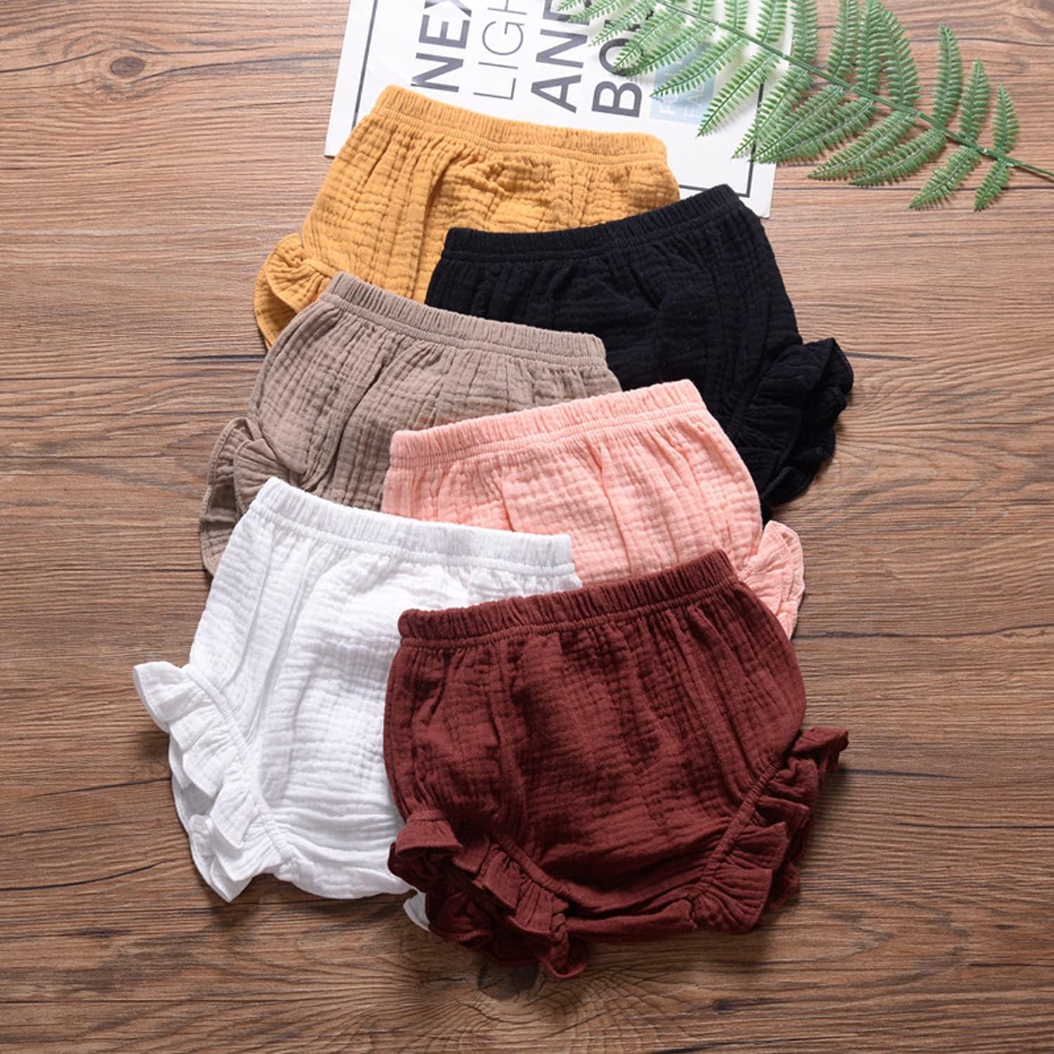 EISHOW Elastic Waist Ruffle Elastic 3PC Baby Shorts