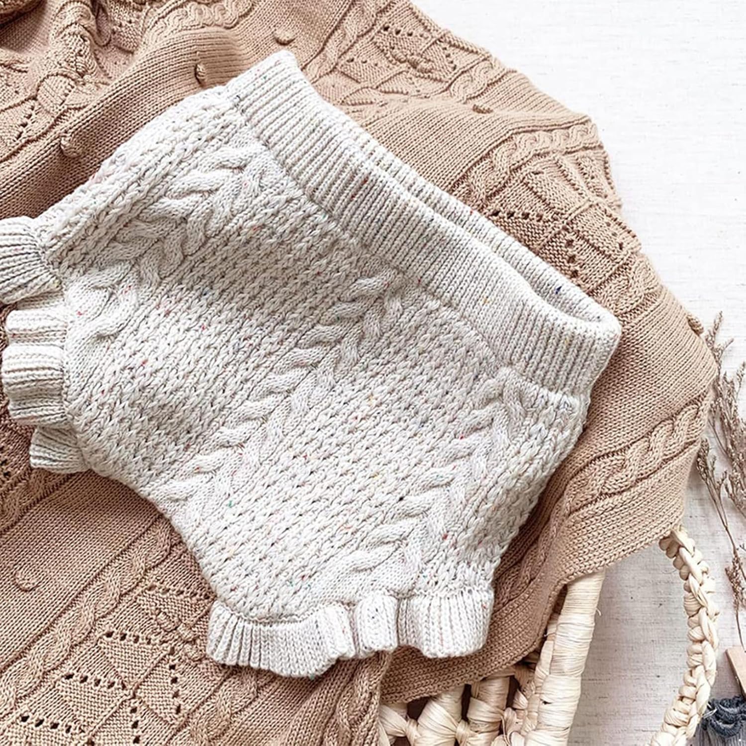 YEAHDOR Newborn Underwear - Soft knit and ruffle design