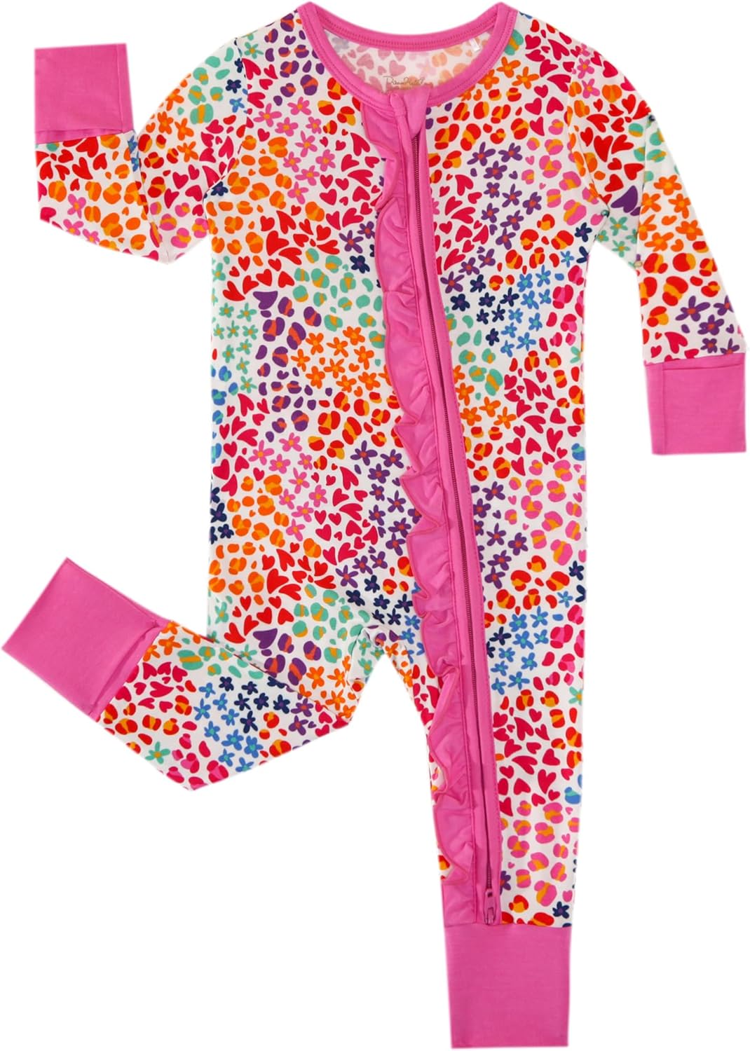 Comfy Sustainable Baby Girl Romper for Kids with Double Zippers