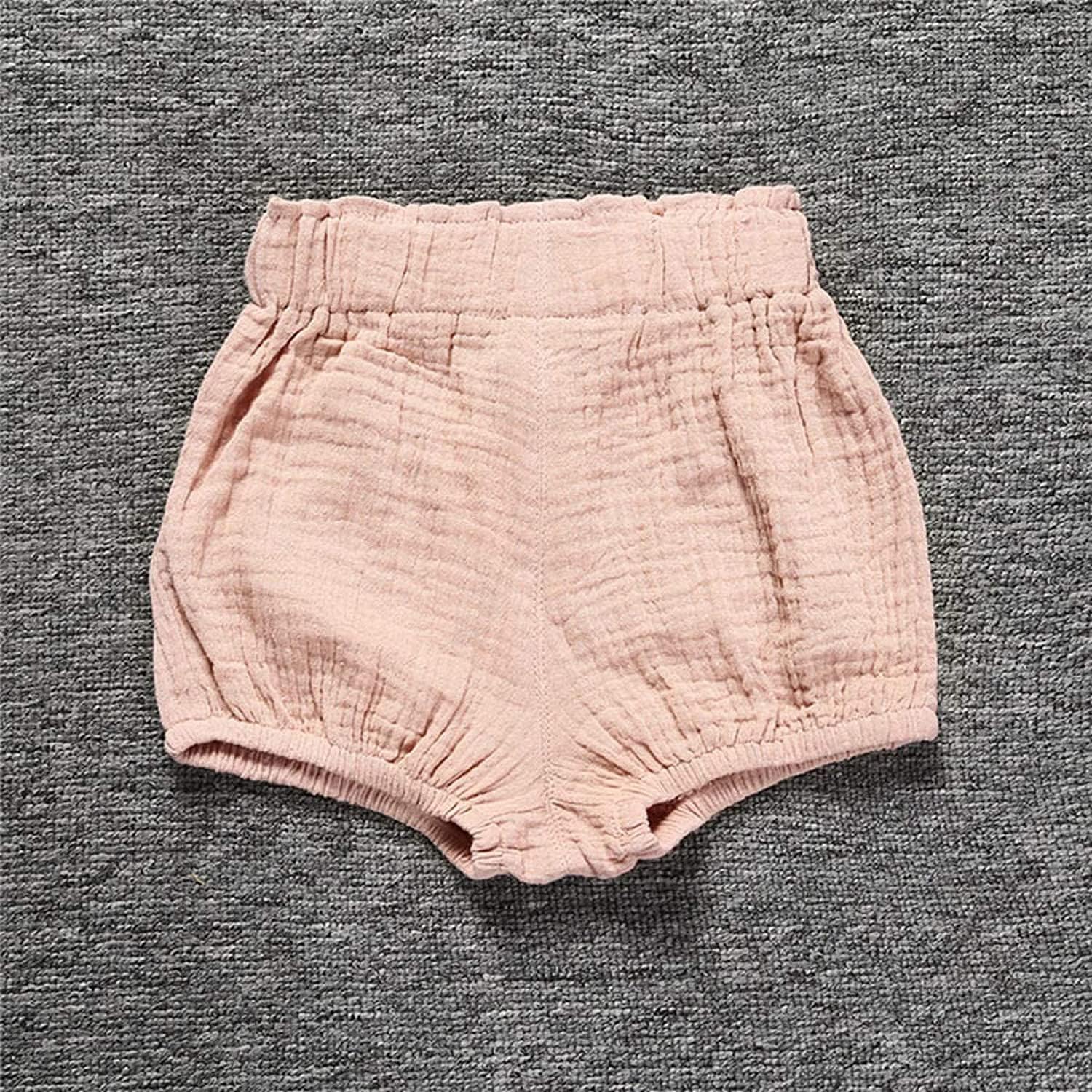 3PC Soft Cotton Linens Mix Harem Shorts for Babies