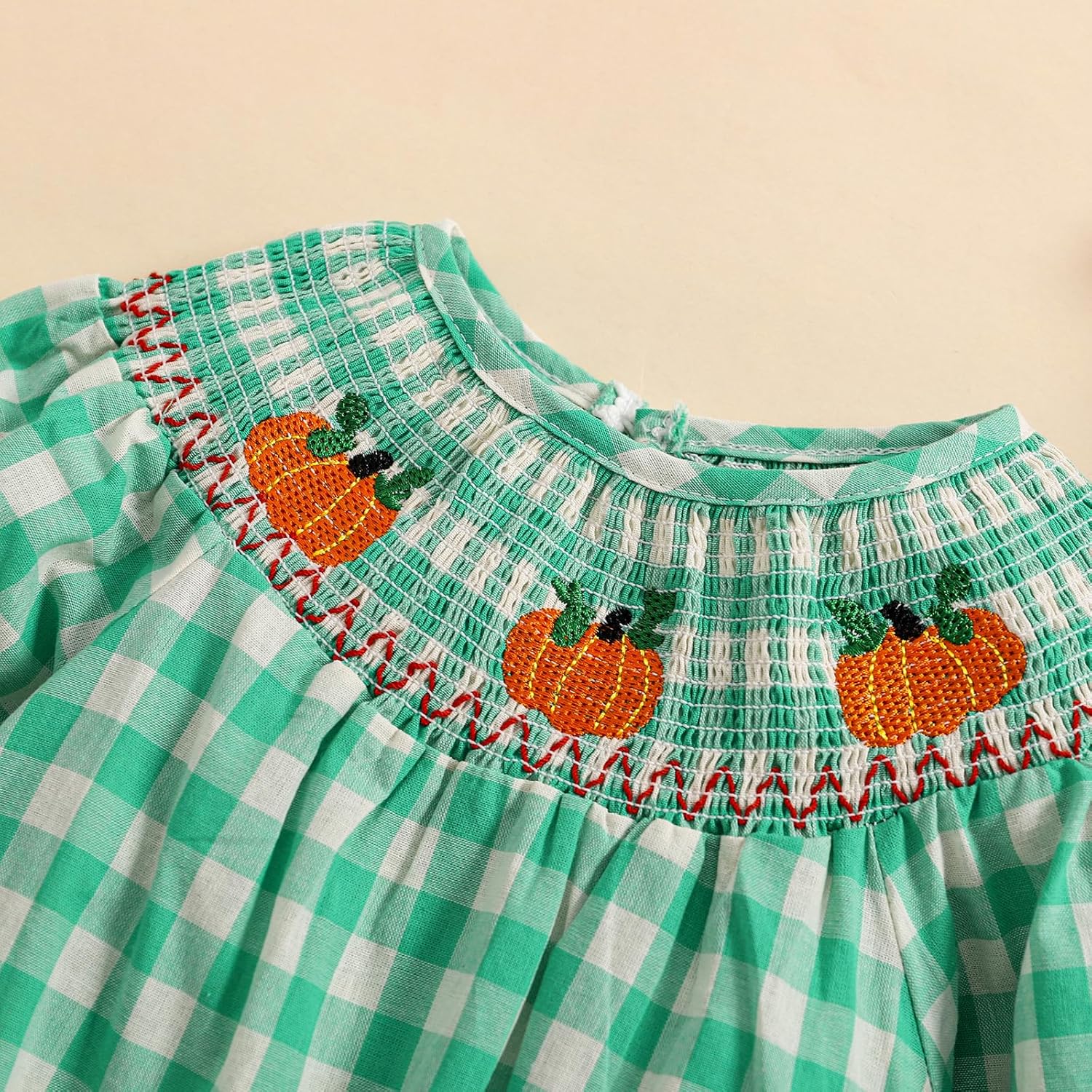 Baby Girl Festival Plaid Onesie pumpkin turkey holiday