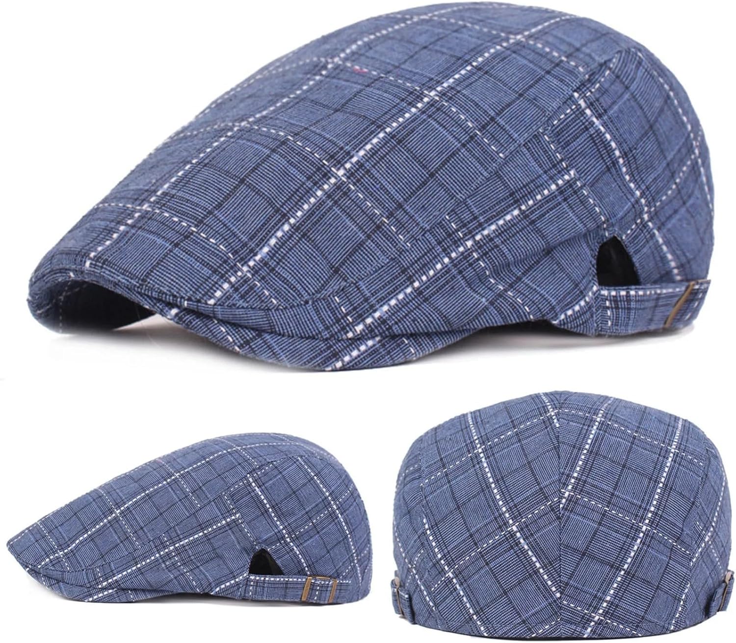 Adjustable Cotton Flat Cap Newsboy Driving Hat