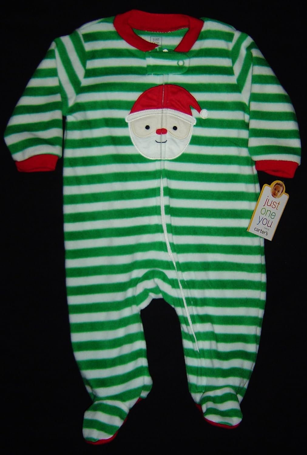 Just One You Santa Striped Long John Soft Fleece Newborn