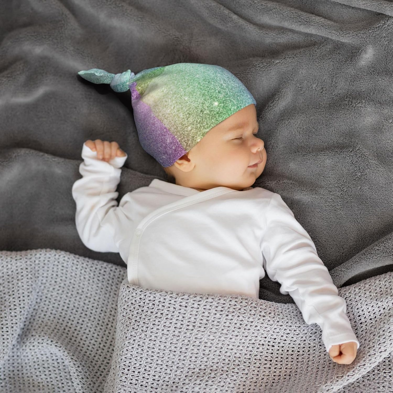 Xiso Ver Glitter Baby Beanie for Newborn