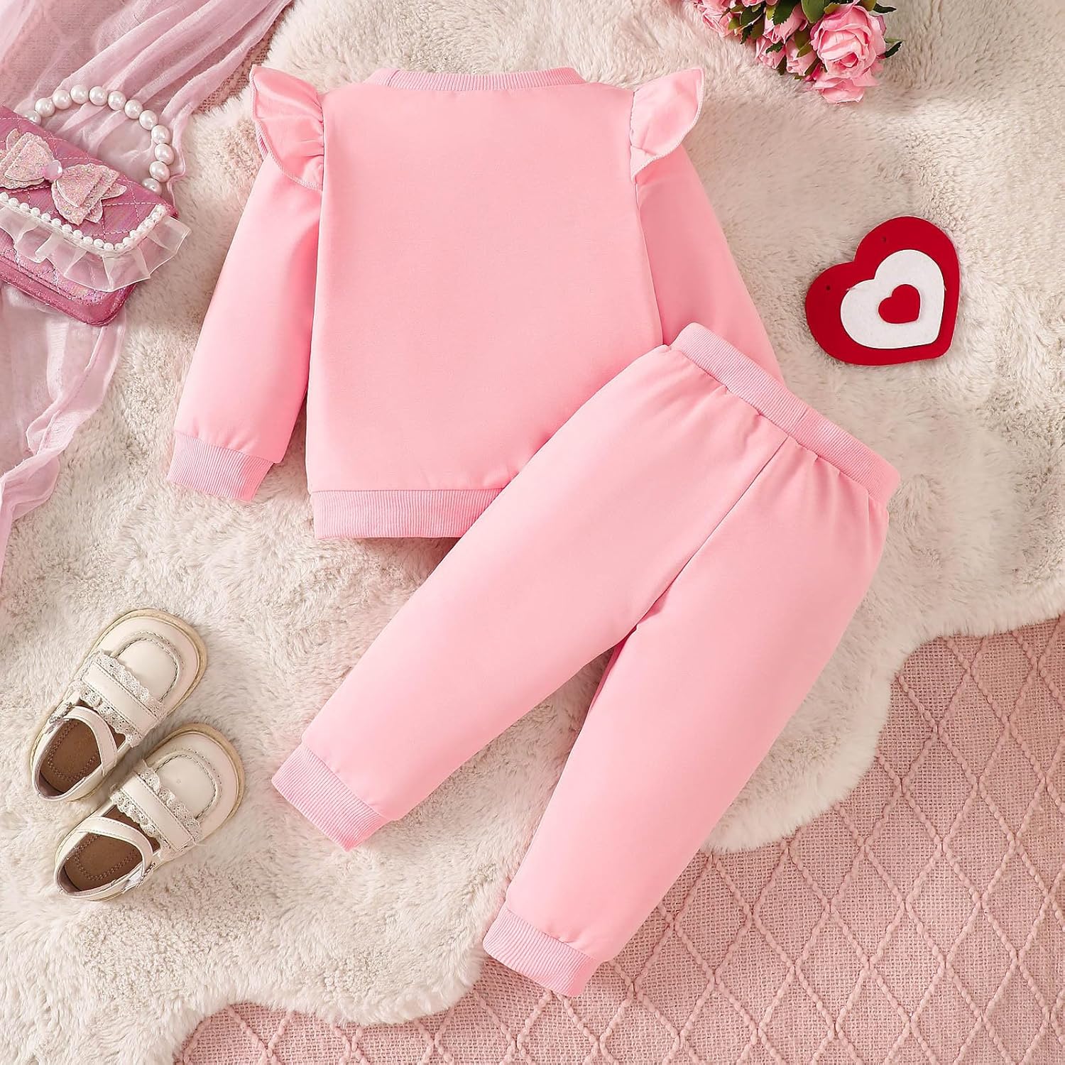 adorable fall valentines day set for baby girls
