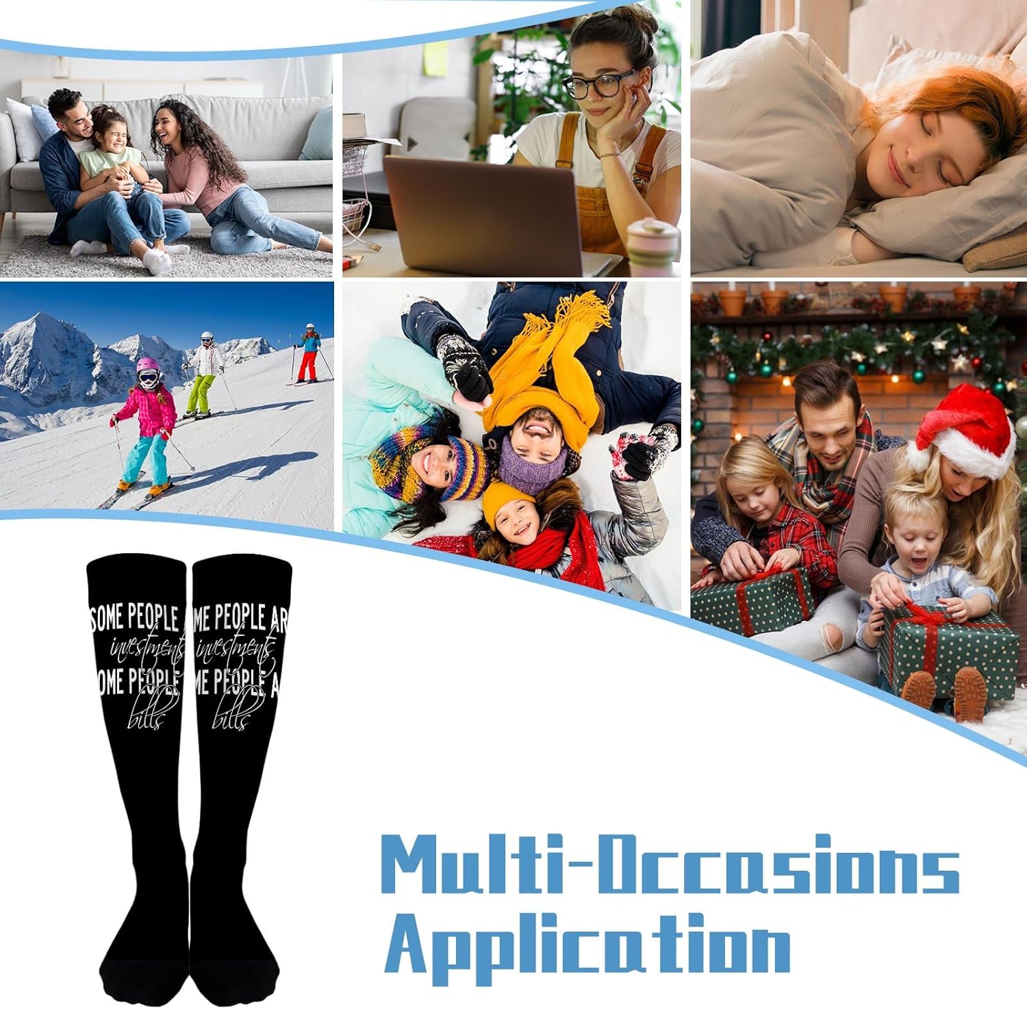 Funny Sarcastic Saying Long Distance Snug Socks for Men Women