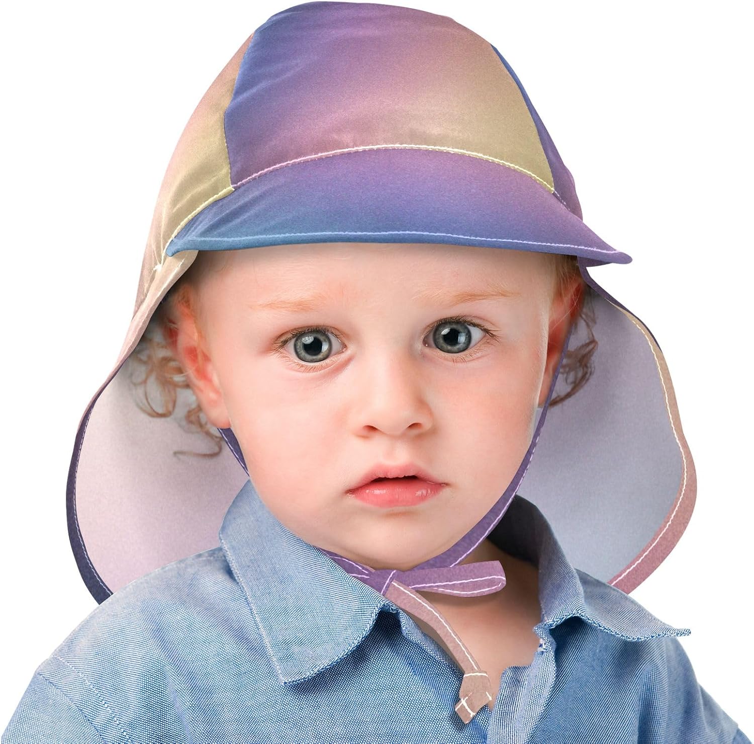 Adjustable Pink Blue Gradient Toddler Sun Hat