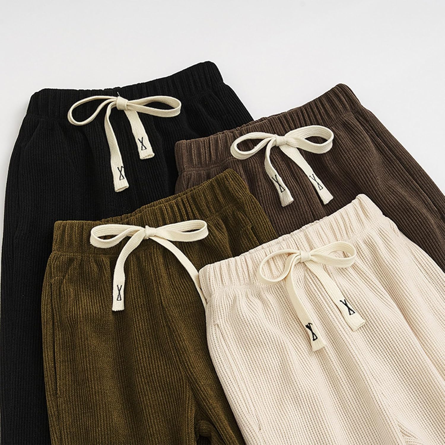 Machine-Washable Elastic waistband Solid Wide Leg Sweater-Pant for Kids Girls
