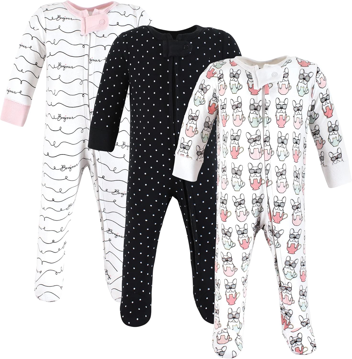 Hudson Baby Baby Girls Cotton Sleep and Play Set 1
