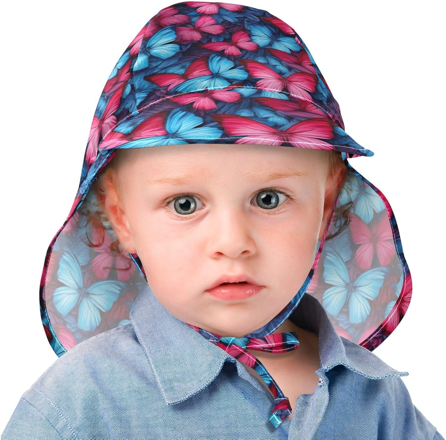 Emelivor Blue Butterflies UV Protection Baby Sunhat UPF 50