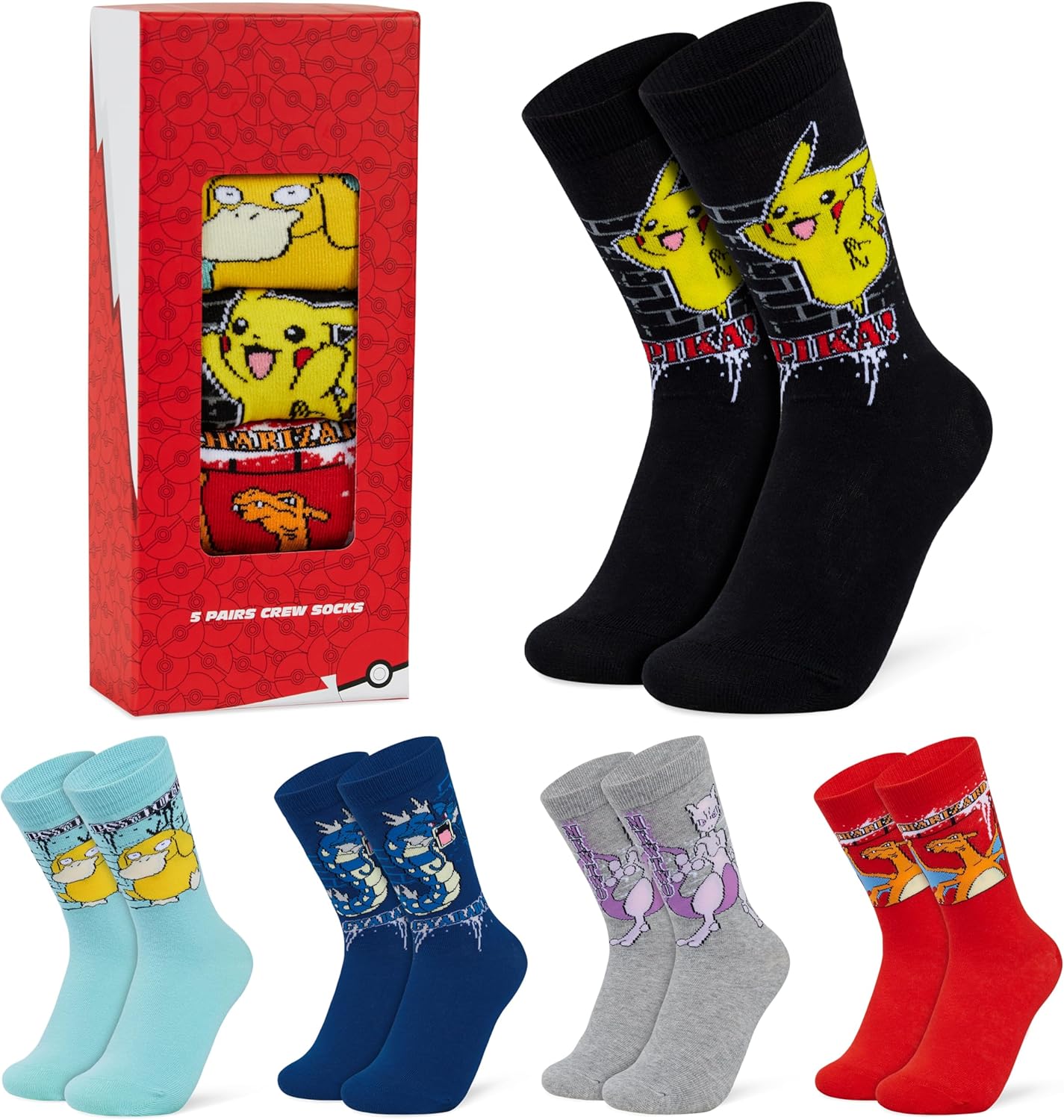 Pokemon Boys Calf Socks Discovers - Premium Soft Breathable Socks for Boys