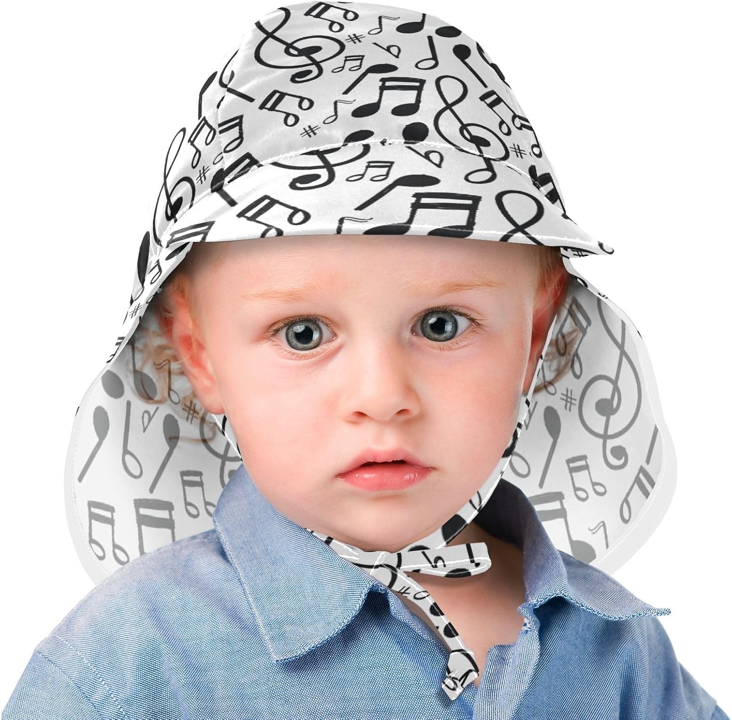 Perfect Baby Sun Hat for Music Note with Doodle Style 2-4T