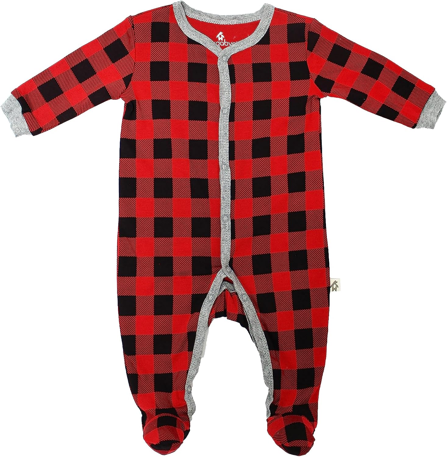 Snugabye buffalo plaid sleeper pull-on baby girls essential sleepwear machine washable
