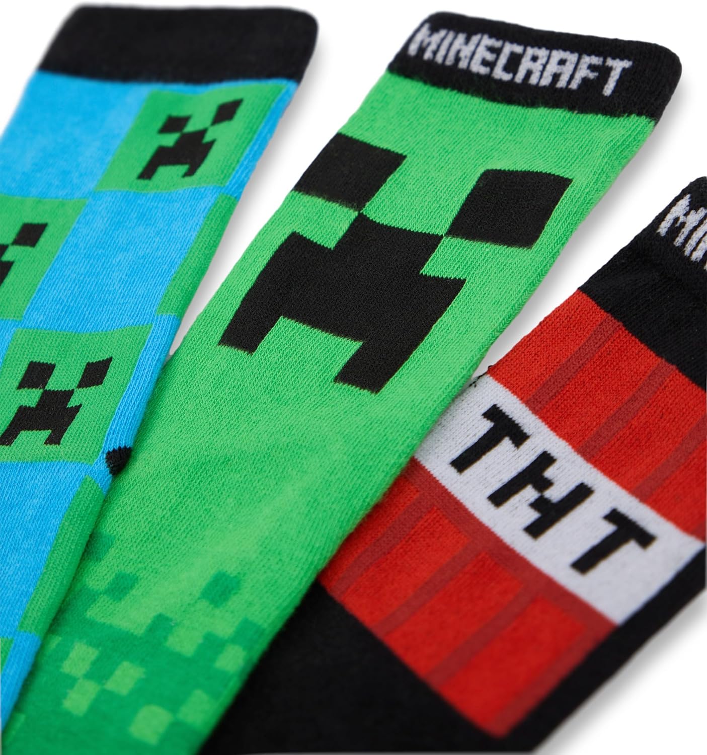 Minecraft Boys Socks Set Creeper TNT Print Fun