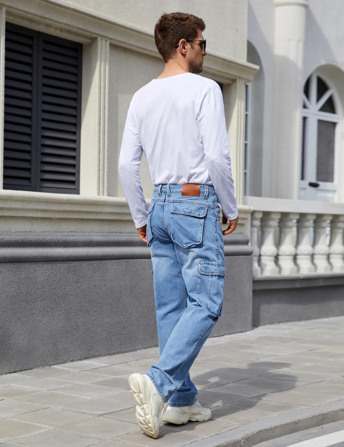 Mens Denim Cargo Pants