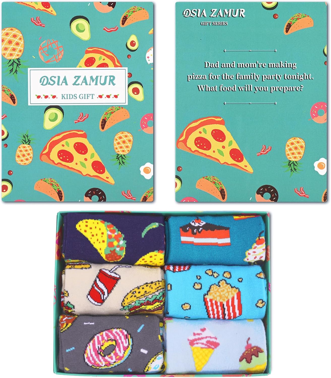 6-Pack Boys Girls Novelty Crew Socks for Kids
