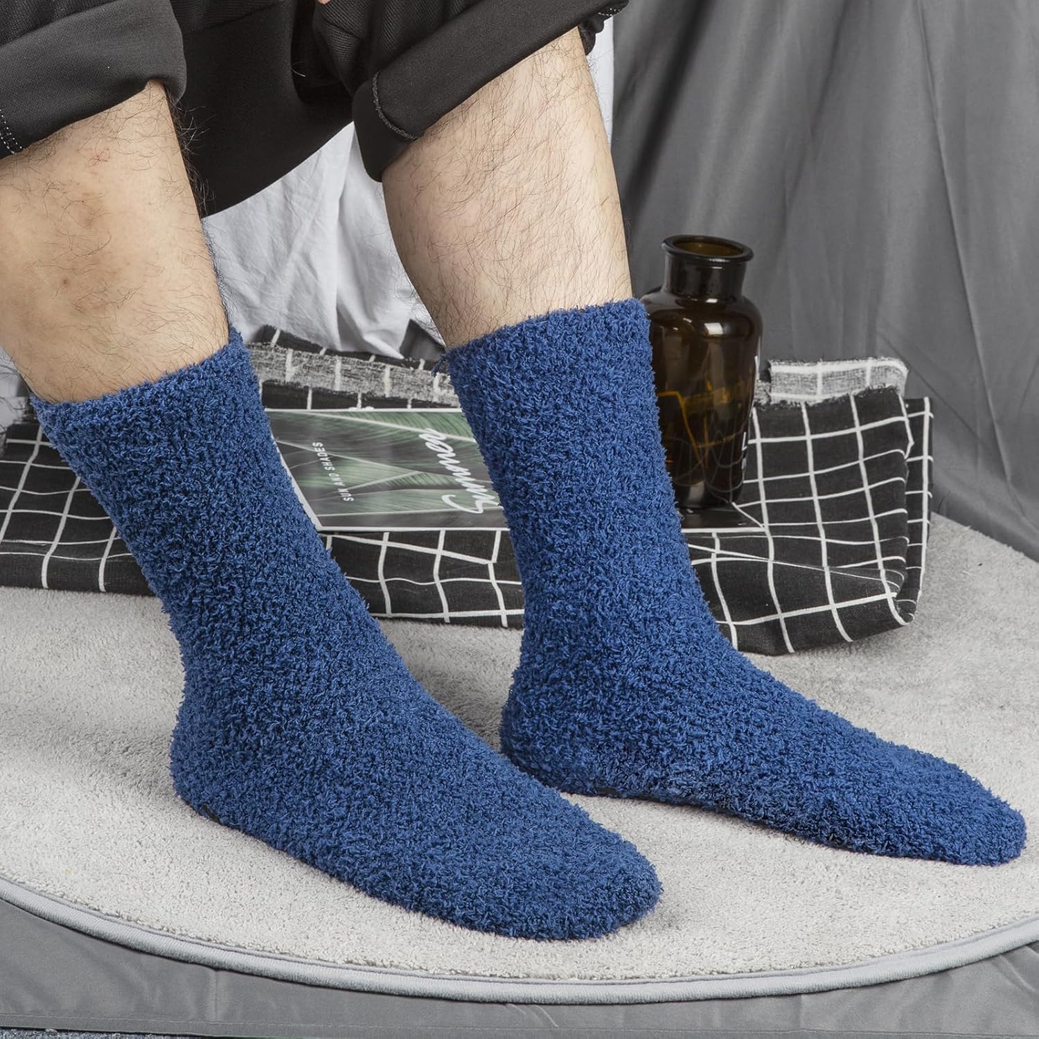 Mens Fuzzy Winter Socks