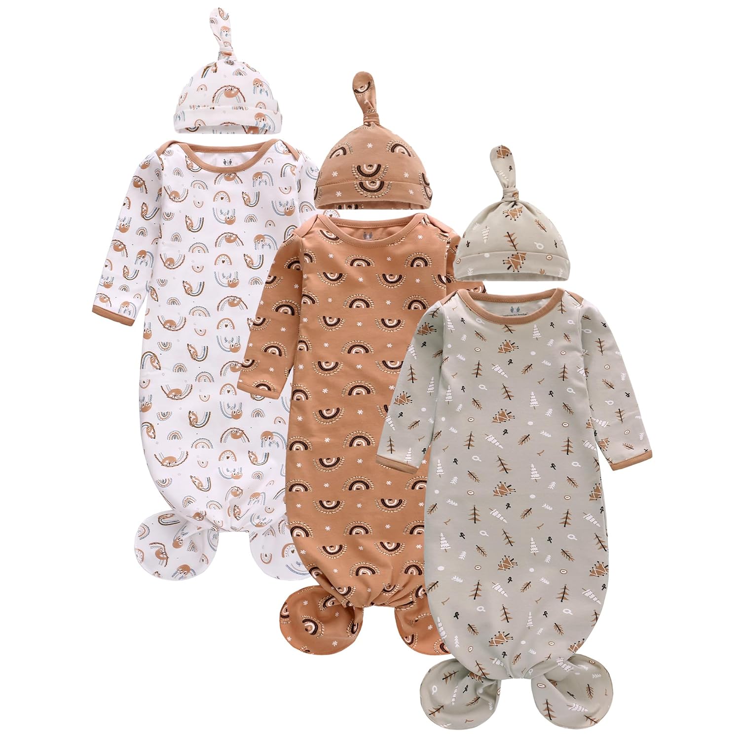 Miracle Baby Newborn Knotted Nightgown Set for 3