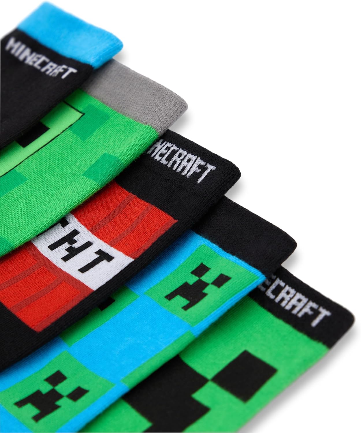 Minecraft Boys Socks Set Creeper TNT Print Fun