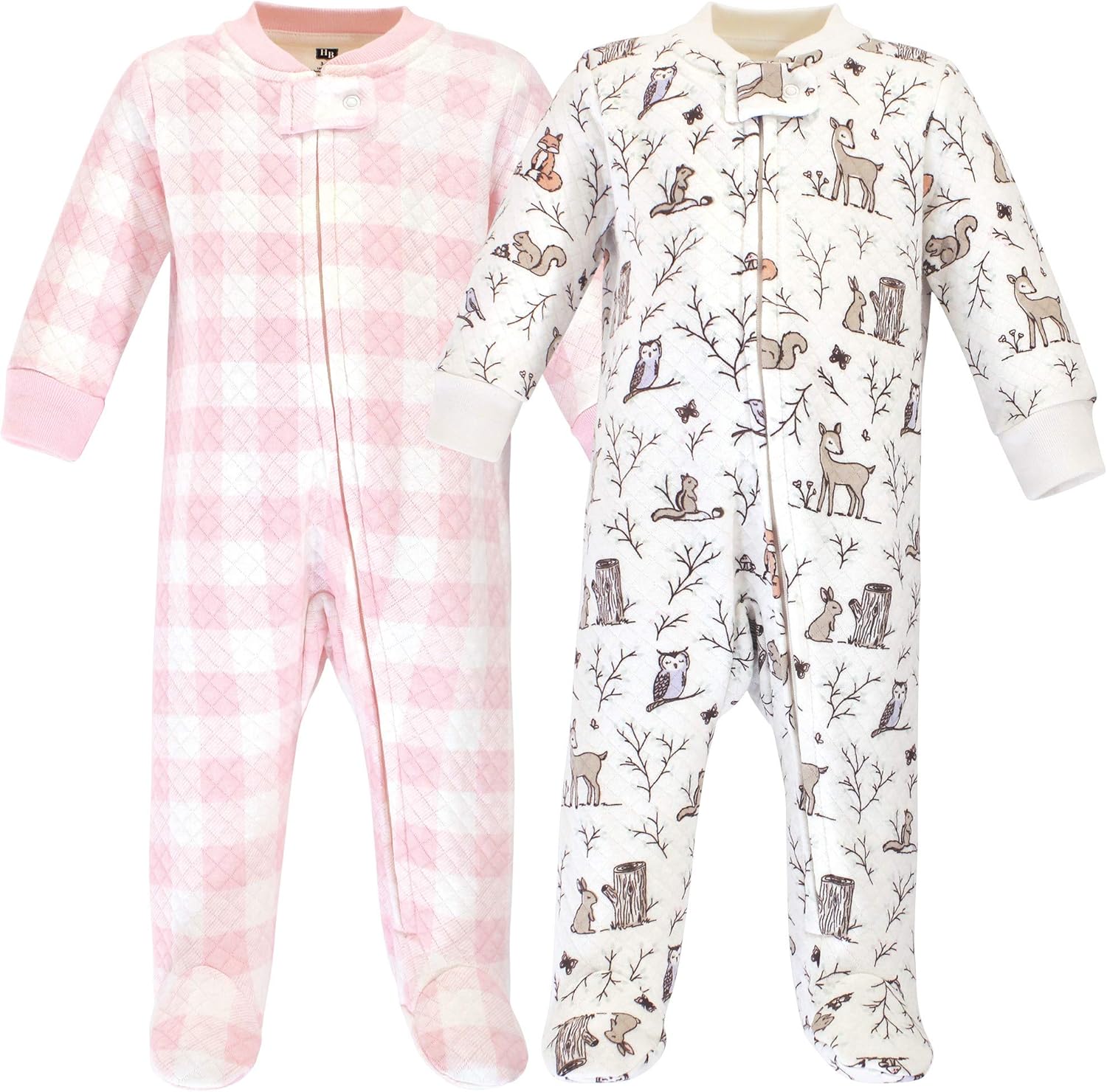 Hudson Baby Baby Girls Quilted Zipper Sleep and Play Set