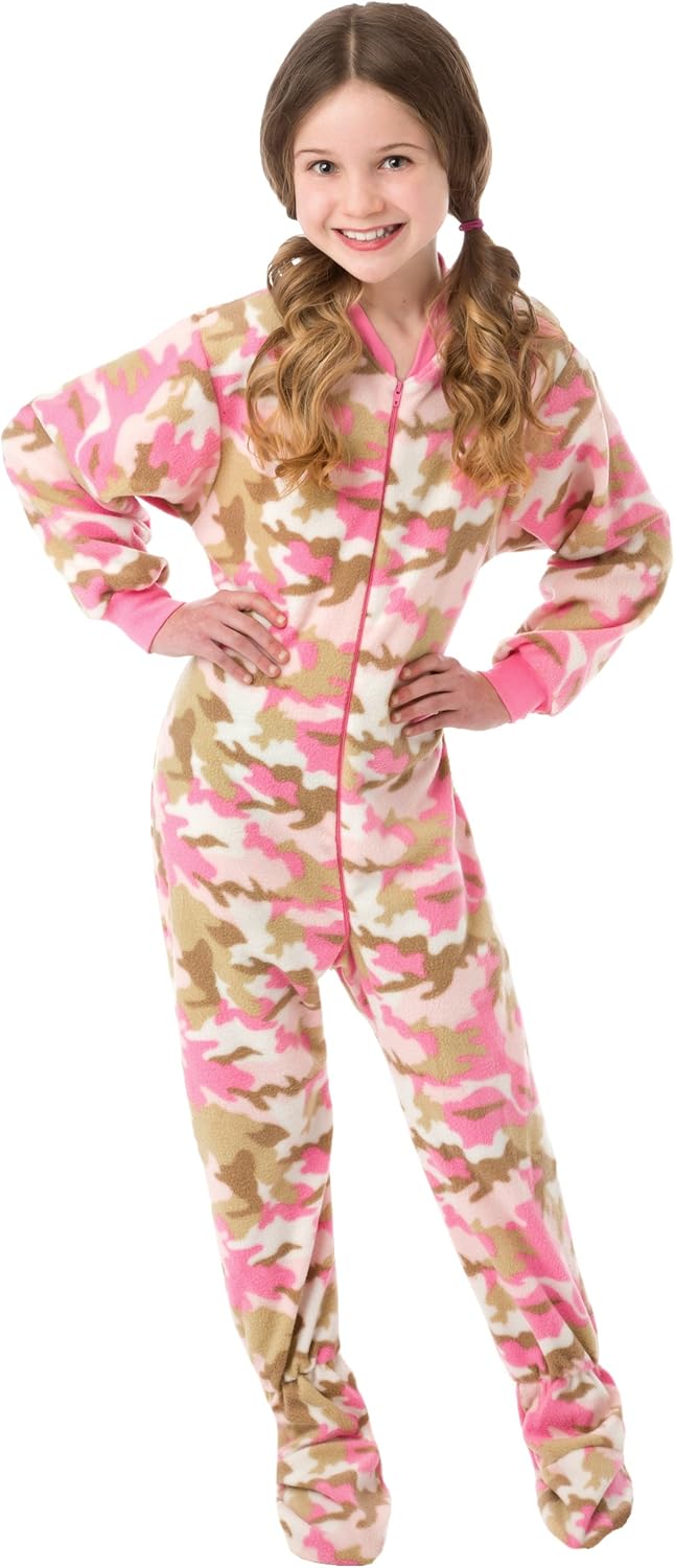 Wow BIG FEET PAJAMA CO Pink Camo One-Piece Pajamas