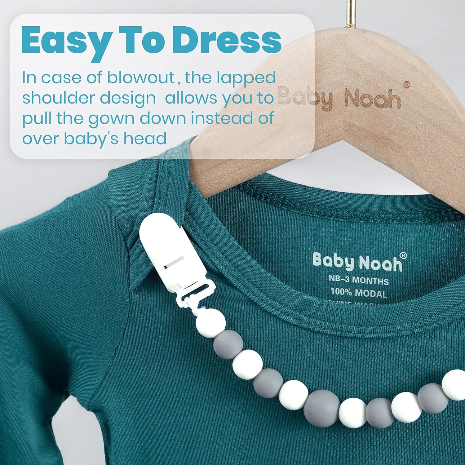 Baby Noah Newborn Knotted Gown with Hat Set 1