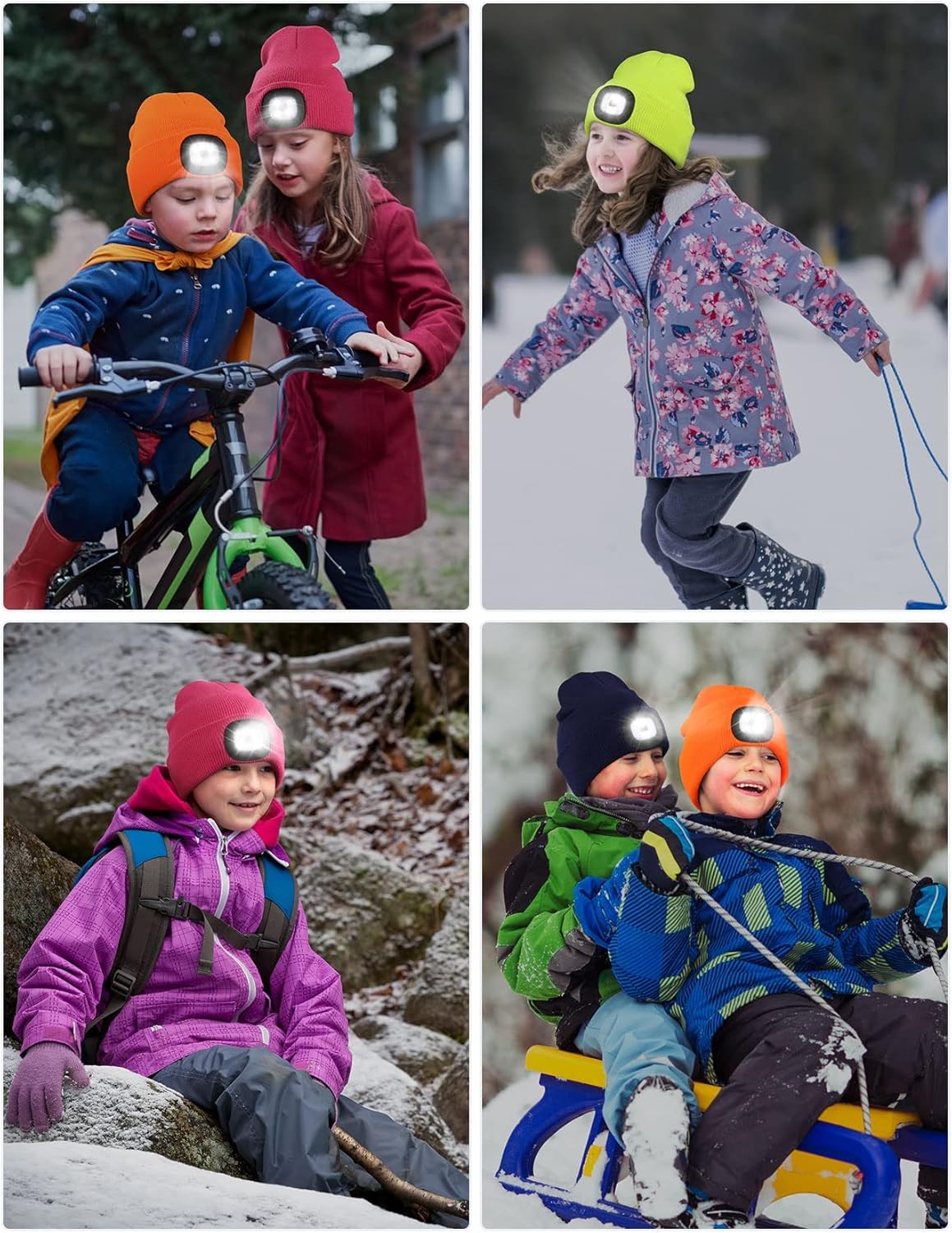 Melasa LED Ground illuminate Beanie for Kids Warm Lit Fun