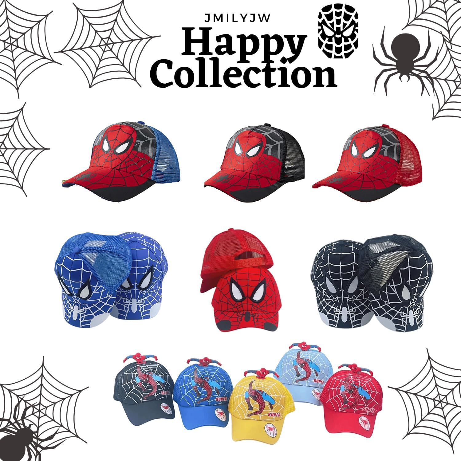 Unisex Kids Spidey Style Adjustable Baseball Cap for Boys and Girls