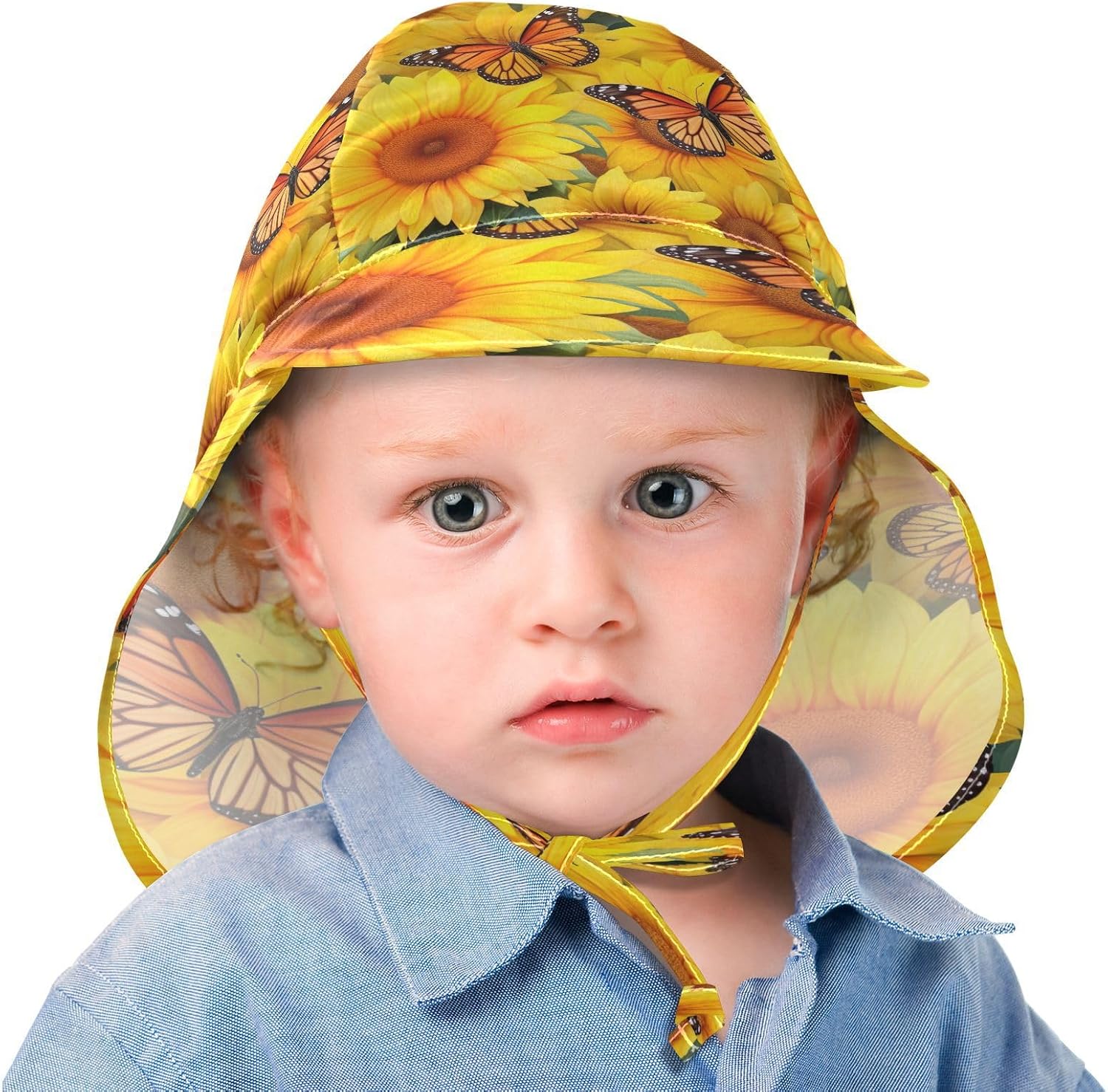 Emelivor Yellow Sun Hat 50 UPF Toddler Beach Hat for Kids