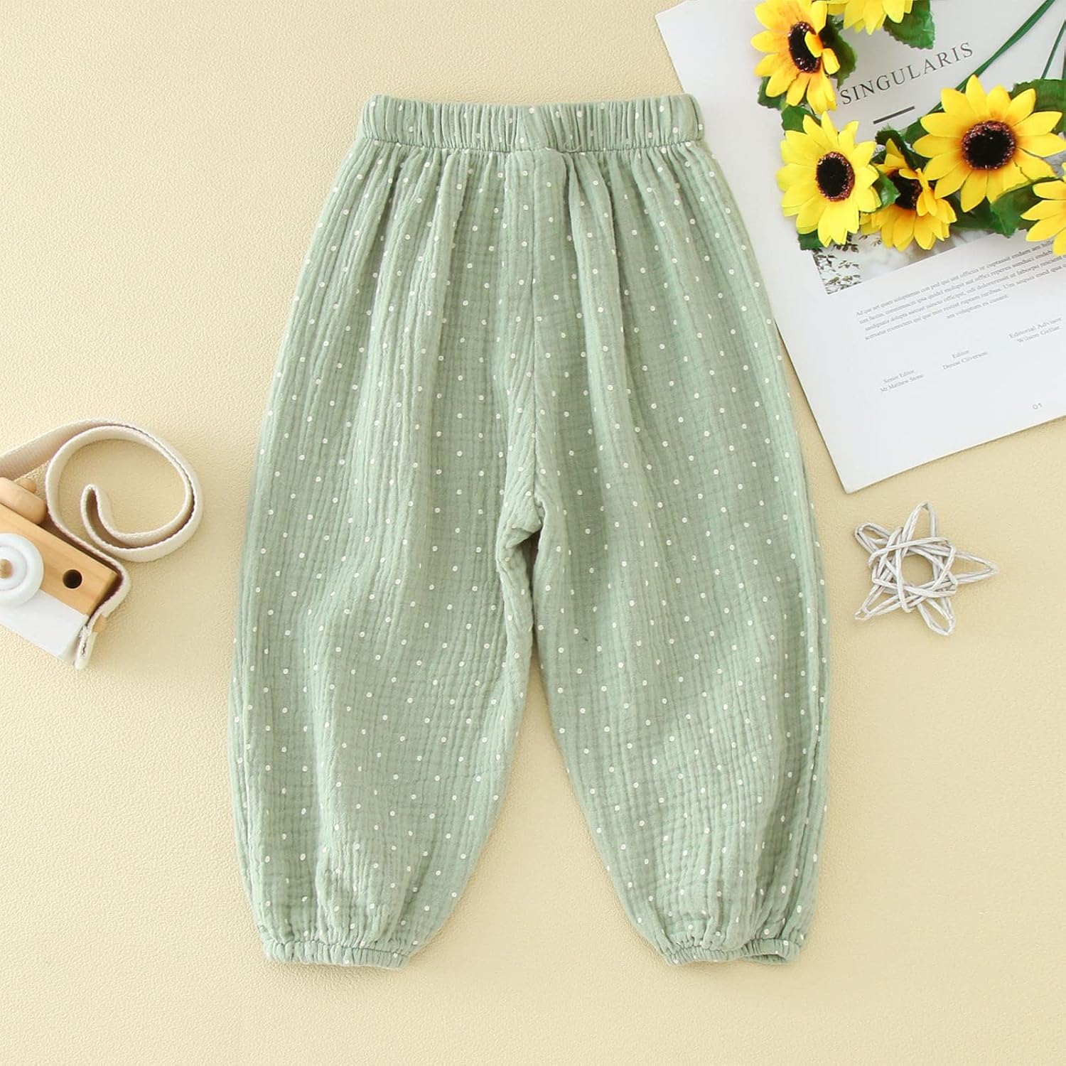 Long-Fitting polka-dot Cotton Pants