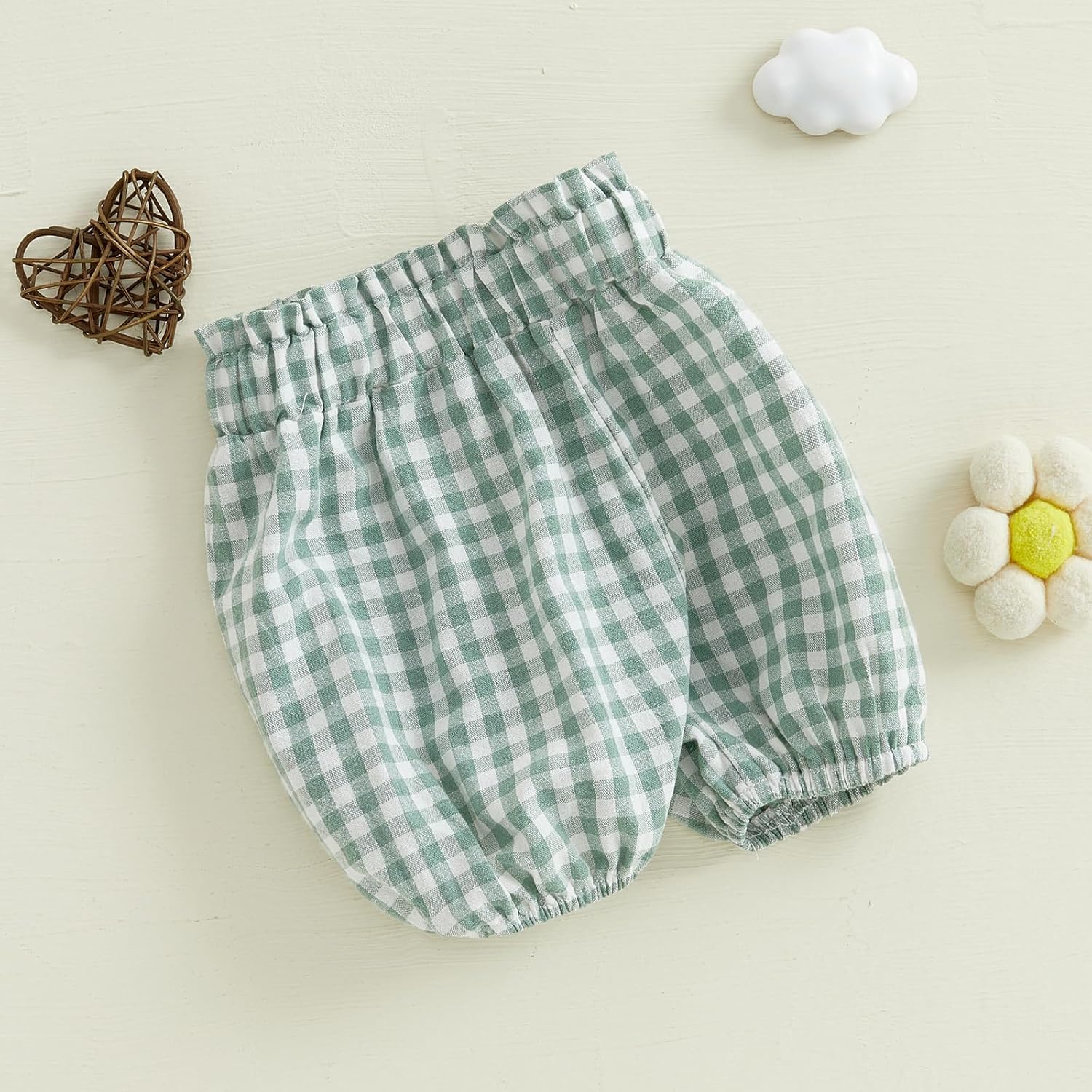 Emmababy Plaid Ruffle Shorts
