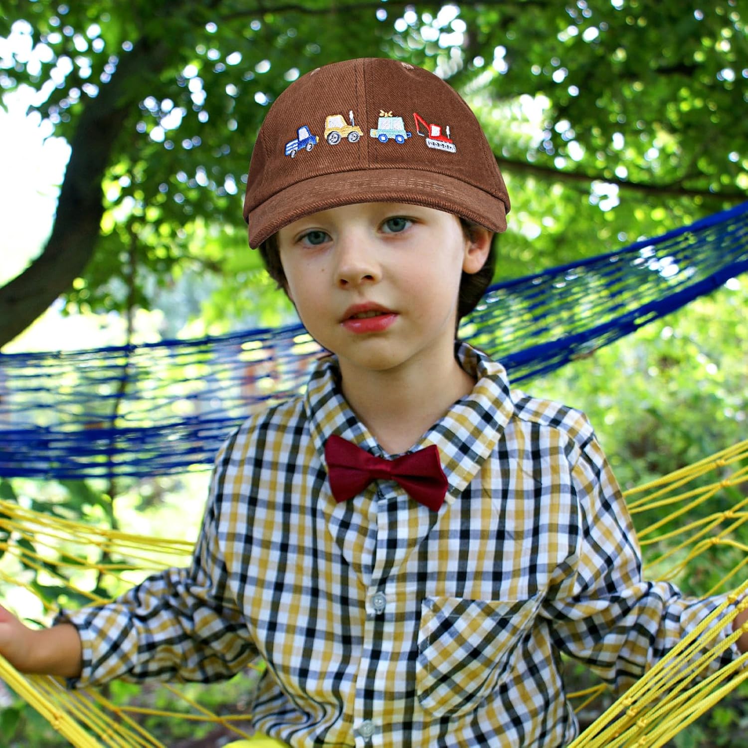Excavator Car Embroidered Baseball Cap for Kids